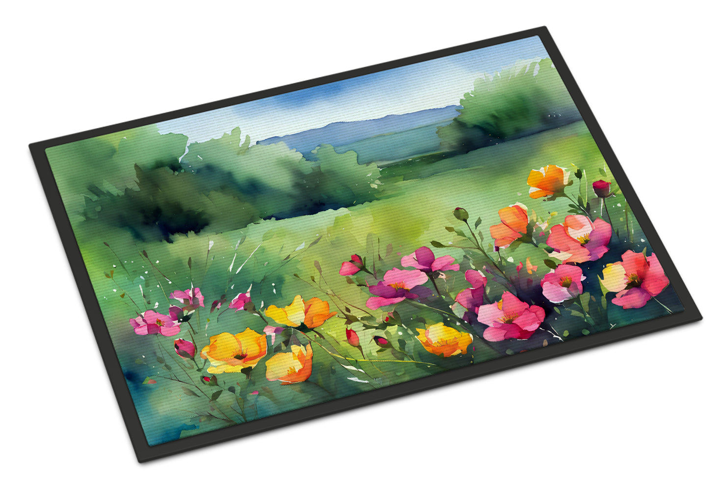 Buy this North Dakota Wild Prairie Roses in Watercolor Doormat