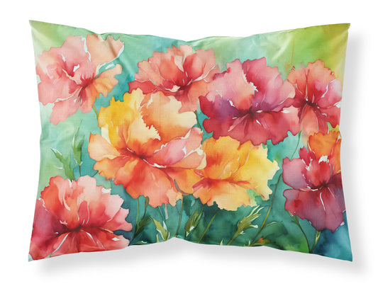 Buy this Ohio Scarlet Carnations in Watercolor Standard Pillowcase