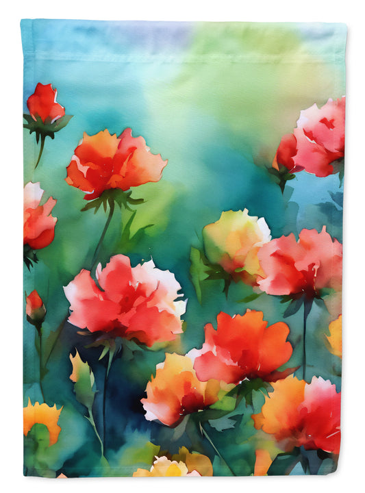 Buy this Ohio Scarlet Carnations in Watercolor Garden Flag