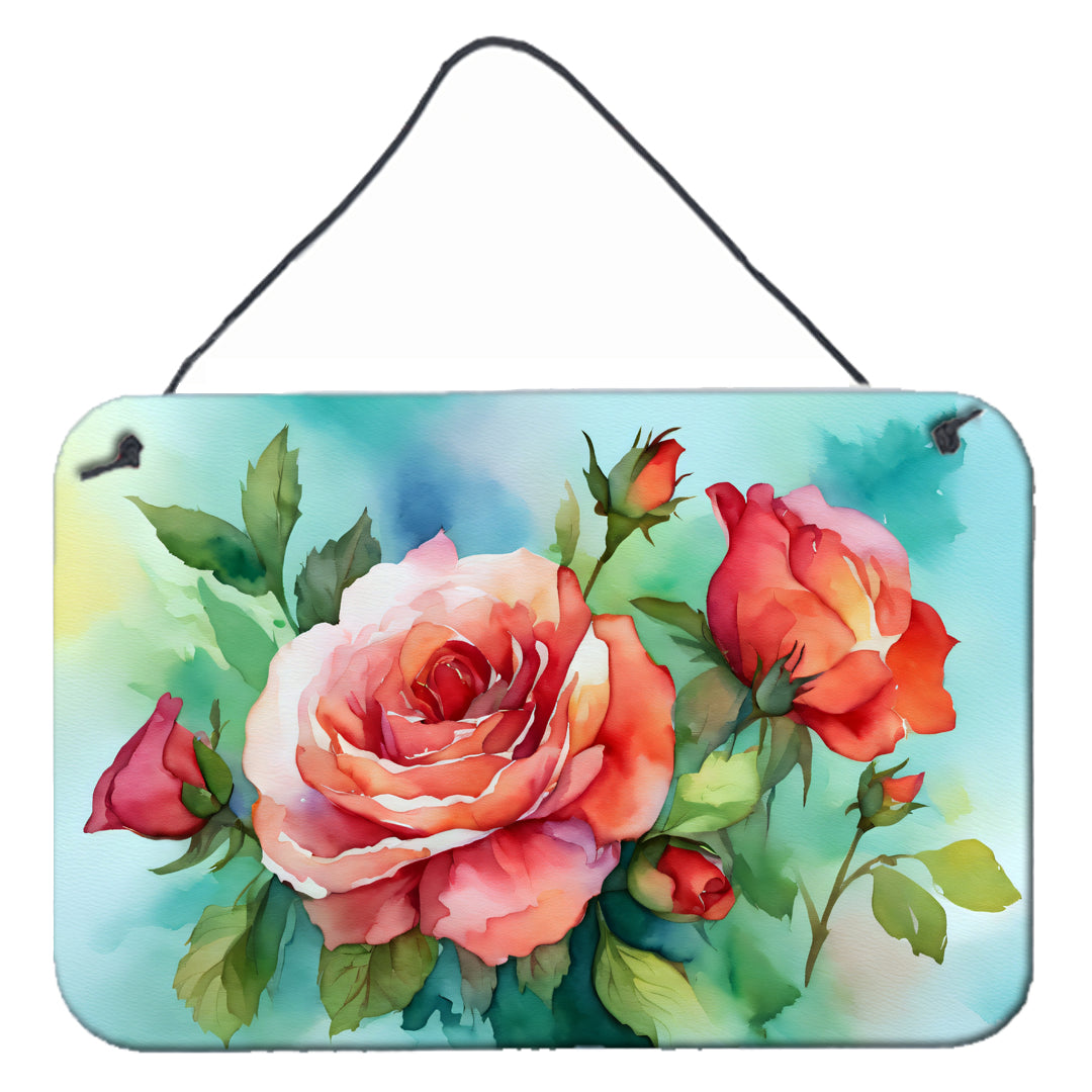 Buy this Oklahoma Roses in Watercolor Wall or Door Hanging Prints