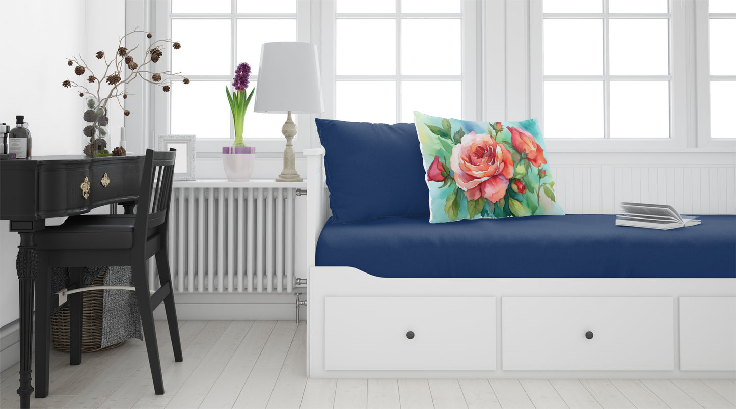 Oklahoma Roses in Watercolor Standard Pillowcase