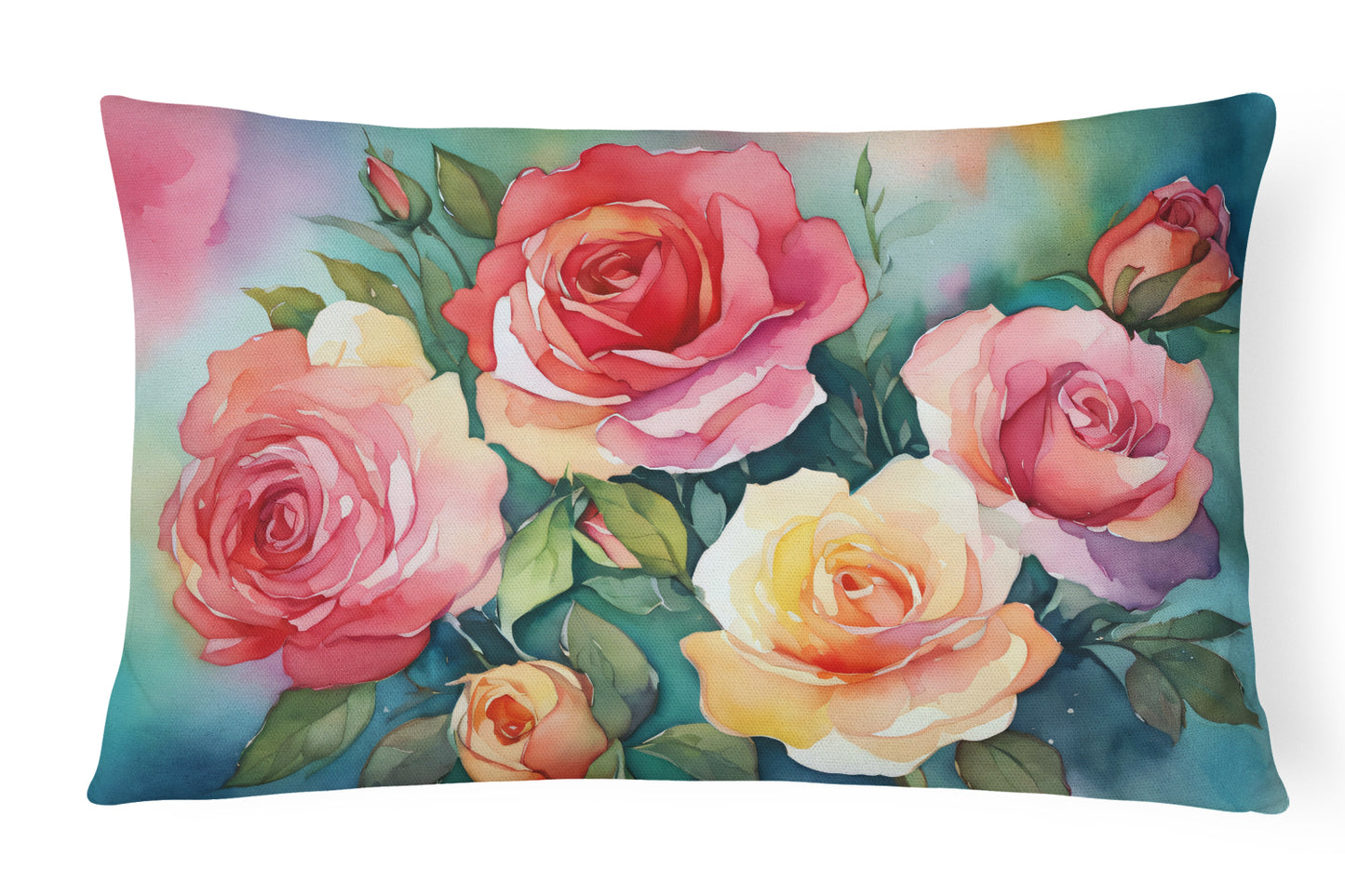 Buy this Oklahoma Roses in Watercolor Throw Pillow