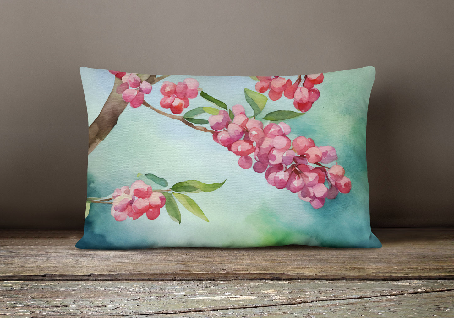 Pennsylvania Mountain Laurels in Watercolor Throw Pillow