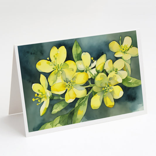 Buy this South Carolina Yellow Jessamine in Watercolor Greeting Cards Pack of 8