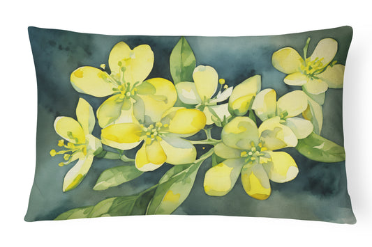 Buy this South Carolina Yellow Jessamine in Watercolor Throw Pillow