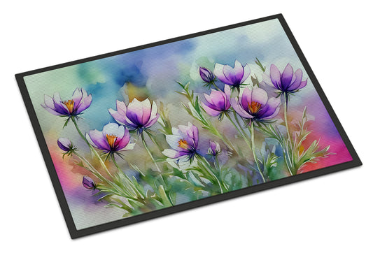 Buy this South Dakota Pasque Flowers in Watercolor Doormat