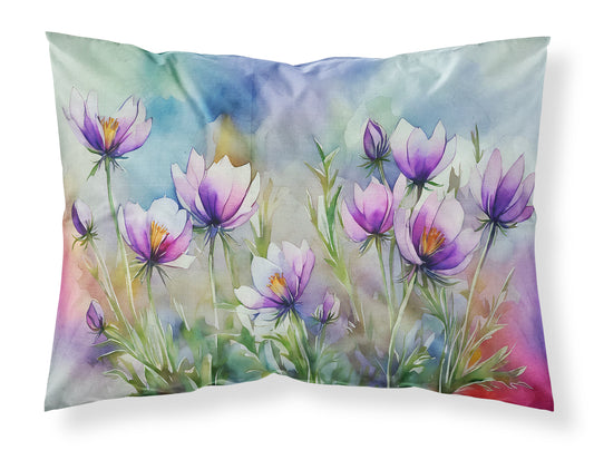 Buy this South Dakota Pasque Flowers in Watercolor Standard Pillowcase