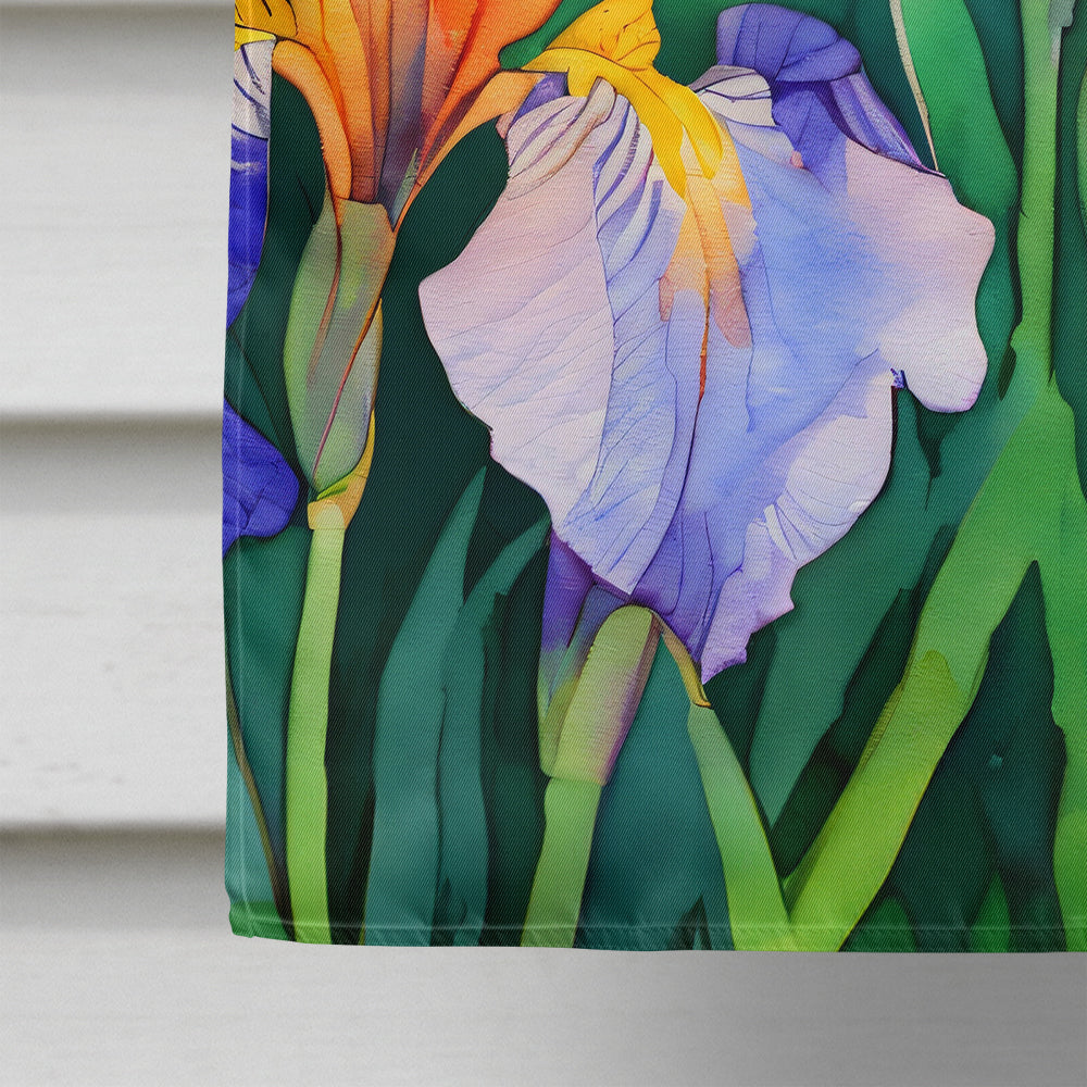 Tennessee Iris in Watercolor House Flag