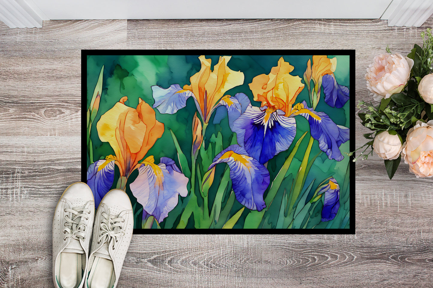 Tennessee Iris in Watercolor Doormat