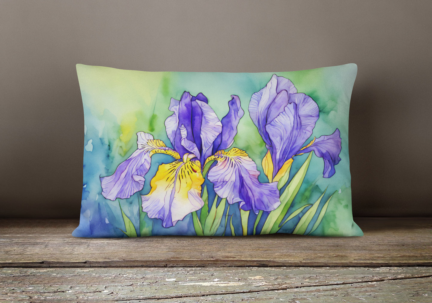 Tennessee Iris in Watercolor Throw Pillow