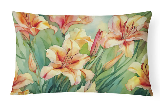 Buy this Utah Sego Lilies in Watercolor Throw Pillow