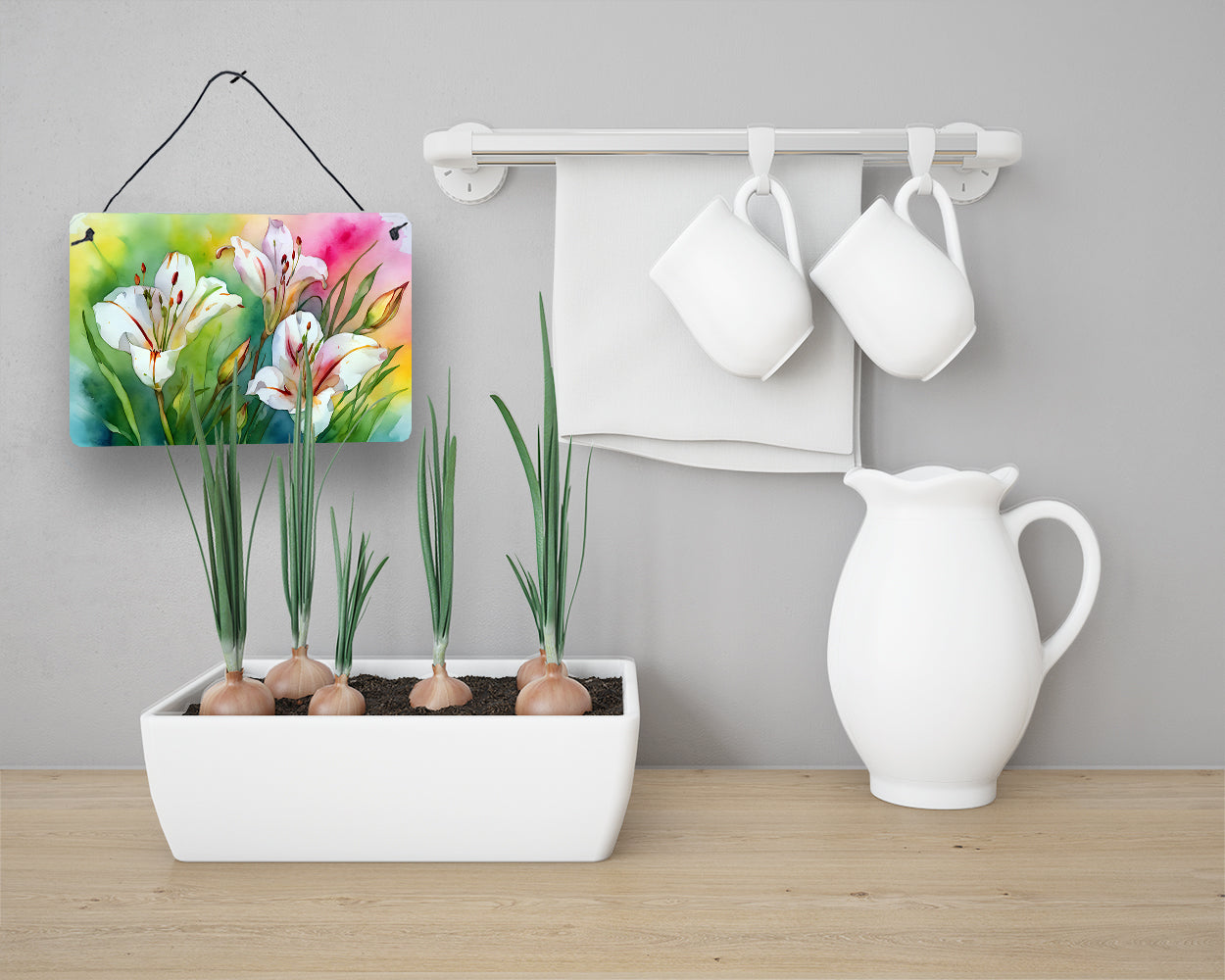 Utah Sego Lilies in Watercolor Wall or Door Hanging Prints