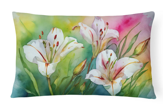 Buy this Utah Sego Lilies in Watercolor Throw Pillow