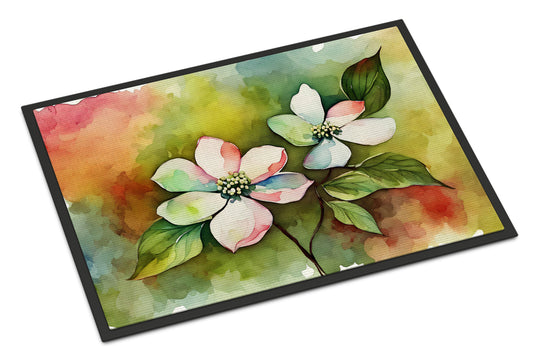 Buy this Virginia American Dogwood in Watercolor Doormat