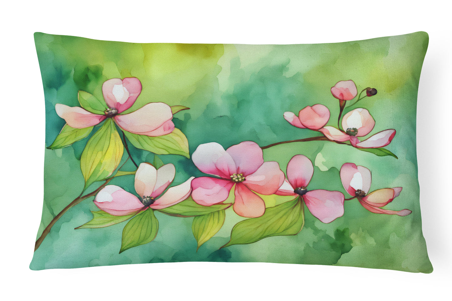 Buy this Virginia American Dogwood in Watercolor Throw Pillow