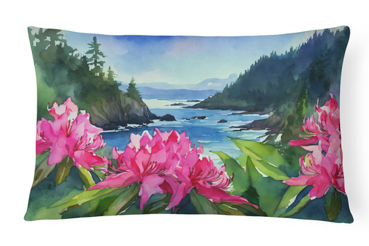 Buy this Washington Coast Rhododendrons in Watercolor Throw Pillow