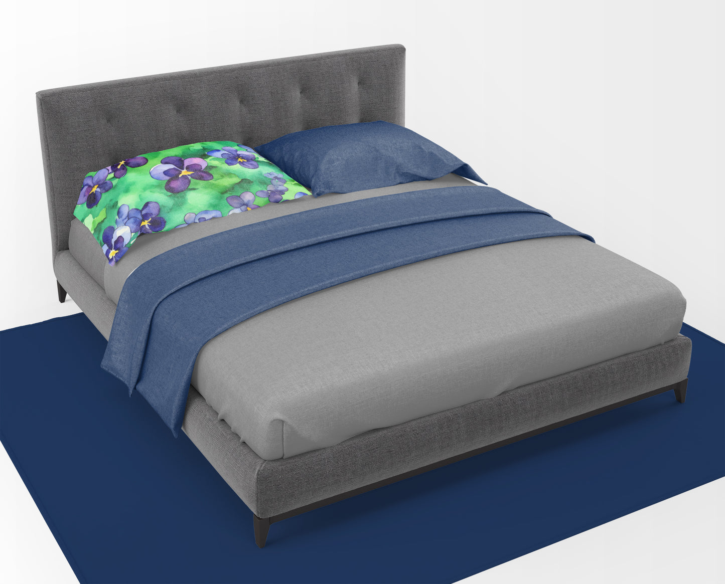 Wisconsin Wood Violets in Watercolor Standard Pillowcase