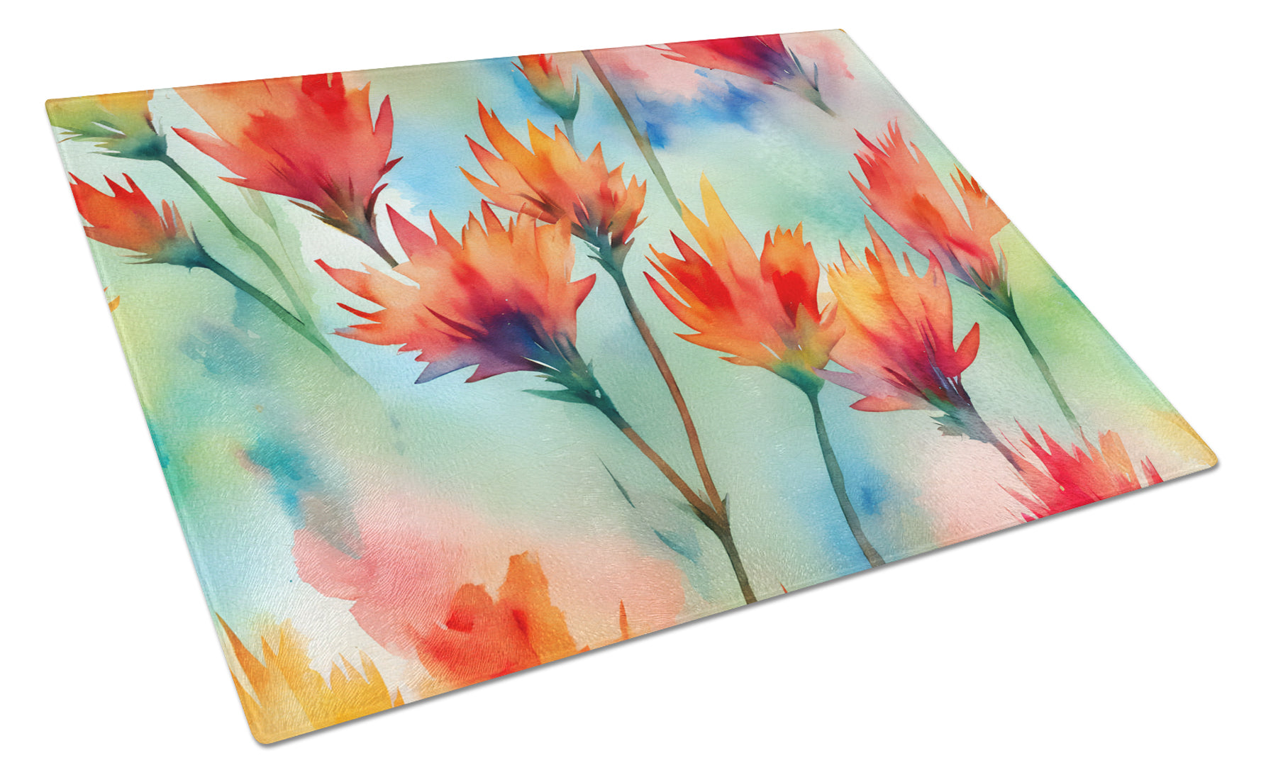 Buy this Wyoming Indian Paintbrush in Watercolor Glass Cutting Board