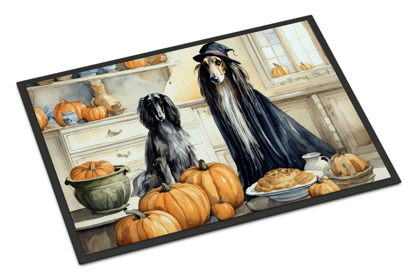 Buy this Afghan Hound Fall Kitchen Pumpkins Doormat