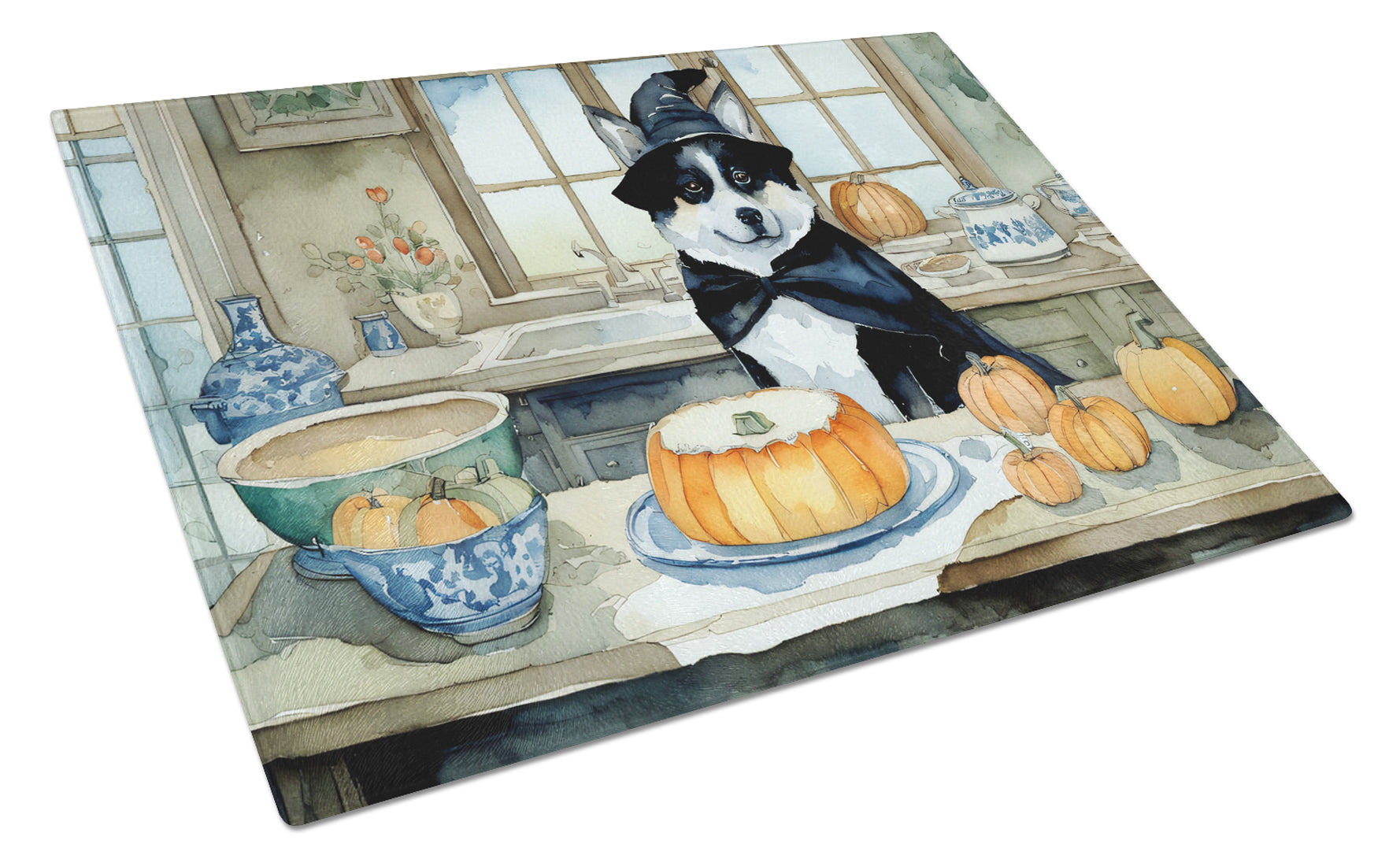 Buy this Akita Fall Kitchen Pumpkins Glass Cutting Board