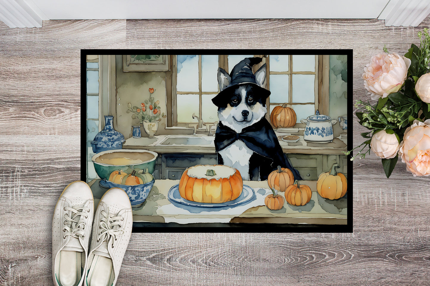 Akita Fall Kitchen Pumpkins Doormat