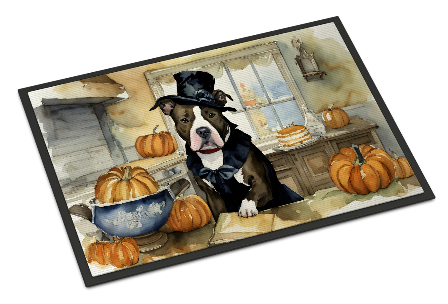 Buy this Pit Bull Terrier Fall Kitchen Pumpkins Doormat