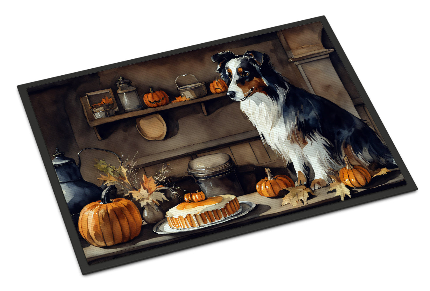 Buy this Australian Shepherd Fall Kitchen Pumpkins Doormat