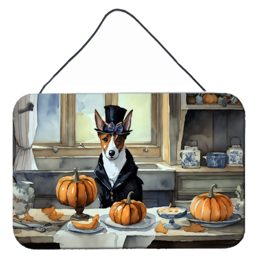 Buy this Basenji Fall Kitchen Pumpkins Wall or Door Hanging Prints