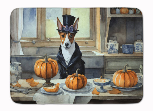 Buy this Basenji Fall Kitchen Pumpkins Memory Foam Kitchen Mat