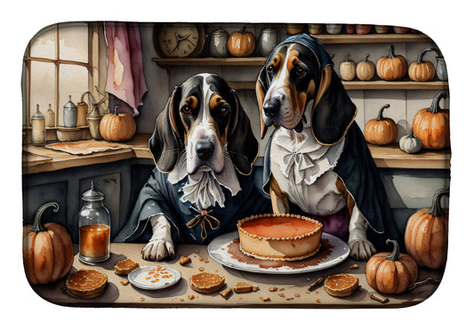 Buy this Basset Hound Fall Kitchen Pumpkins Dish Drying Mat