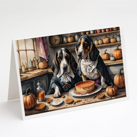 Buy this Basset Hound Fall Kitchen Pumpkins Greeting Cards Pack of 8