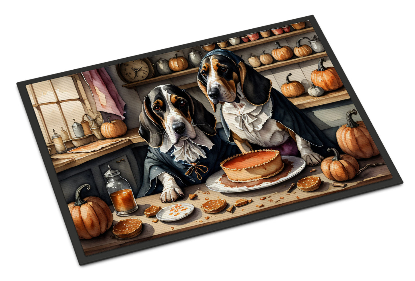 Buy this Basset Hound Fall Kitchen Pumpkins Doormat