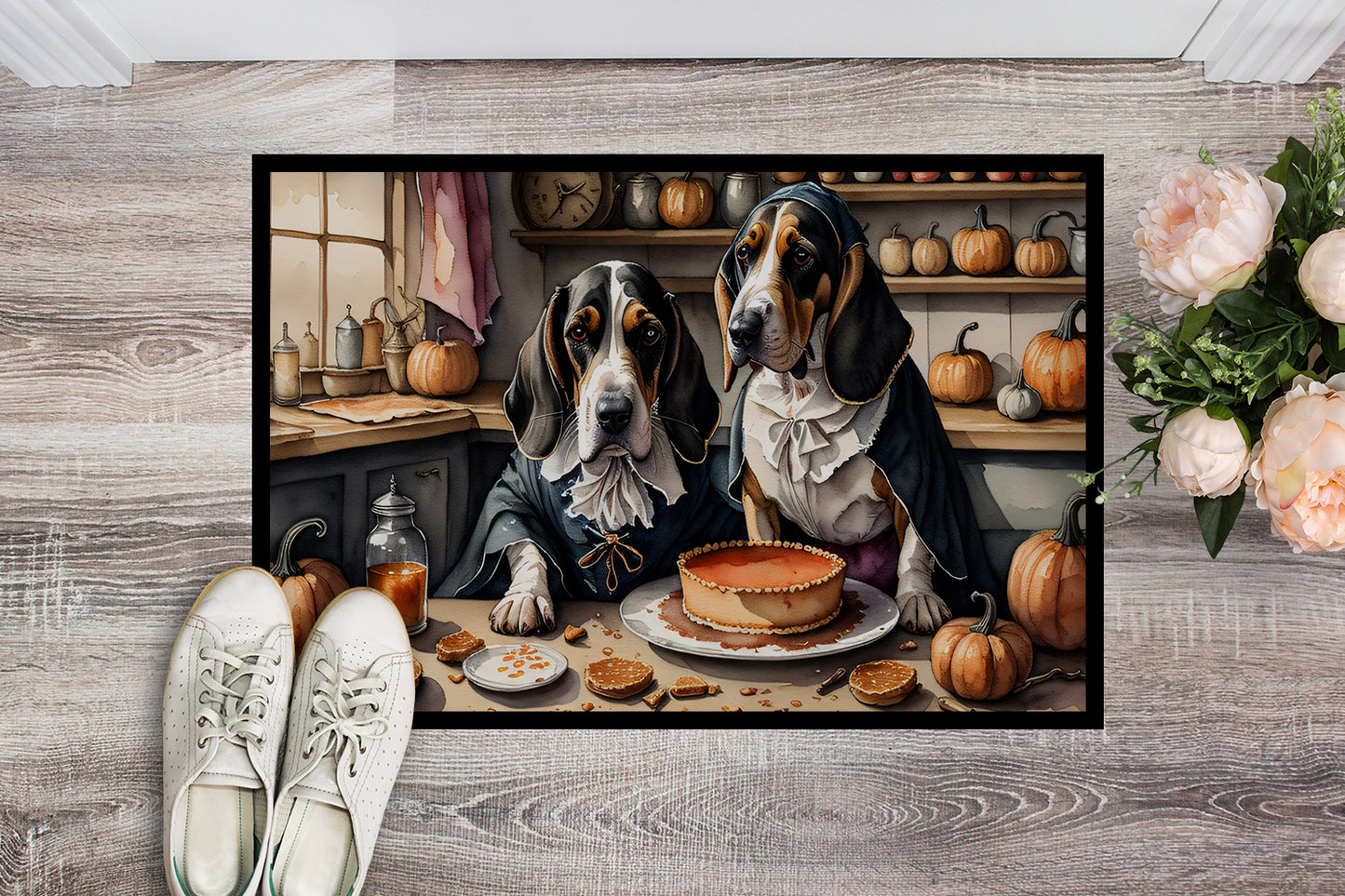 Basset Hound Fall Kitchen Pumpkins Doormat