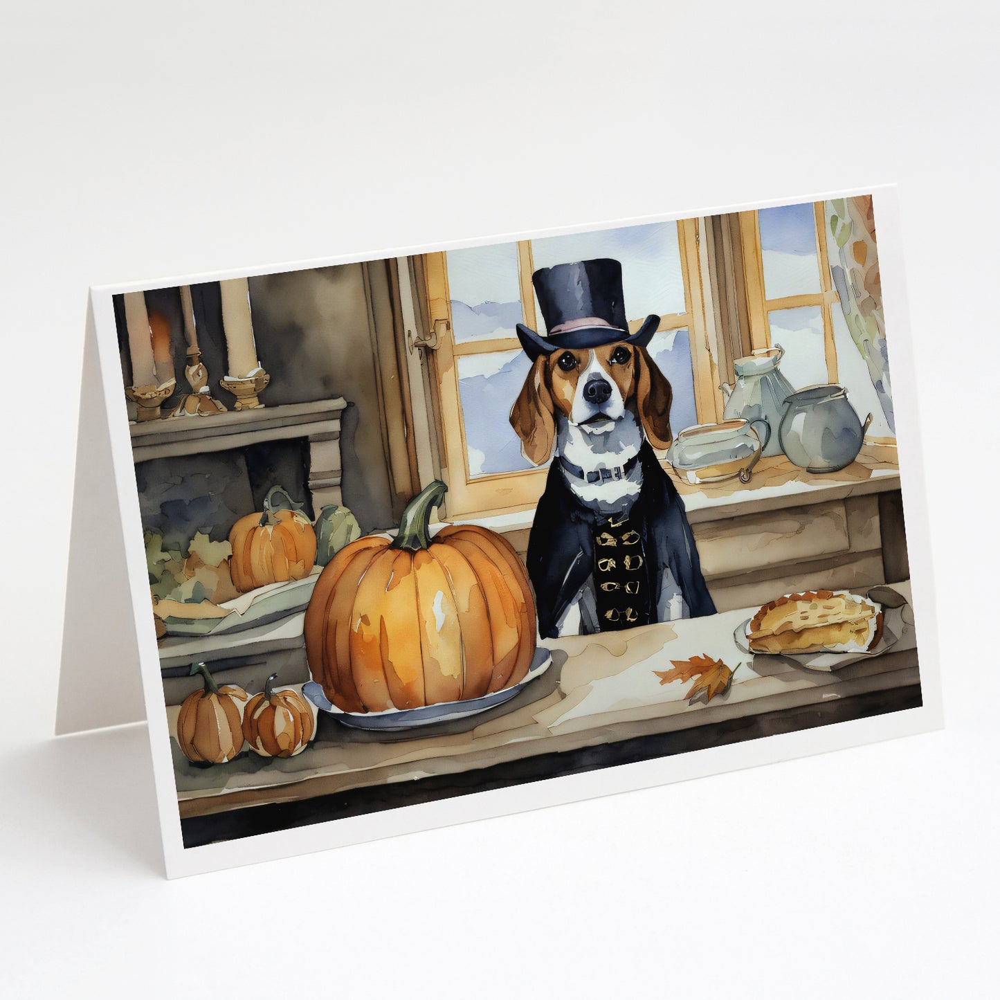 Buy this Beagle Fall Kitchen Pumpkins Greeting Cards Pack of 8
