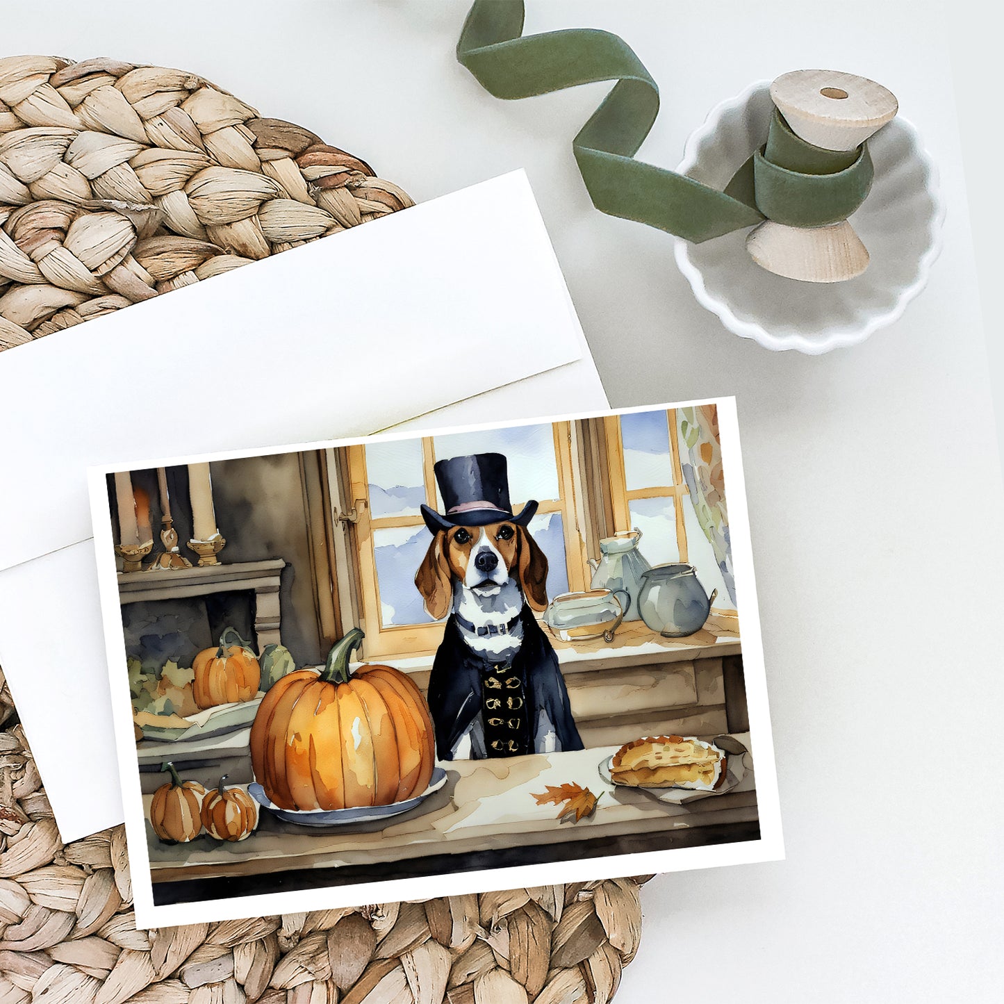 Beagle Fall Kitchen Pumpkins Greeting Cards Pack of 8