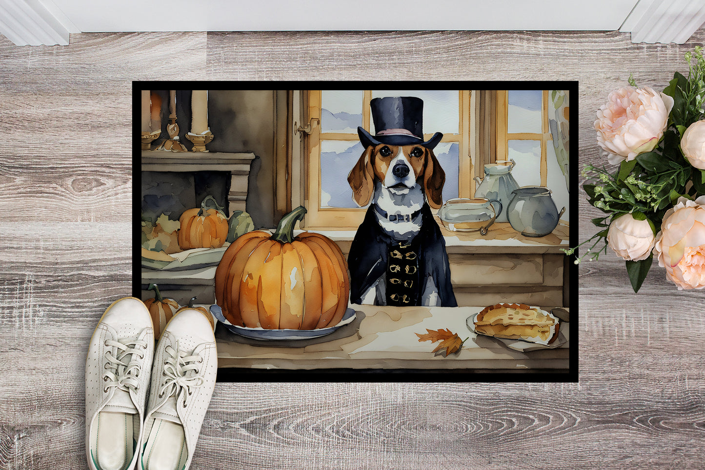 Beagle Fall Kitchen Pumpkins Doormat