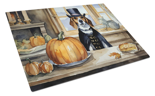 Buy this Beagle Fall Kitchen Pumpkins Glass Cutting Board