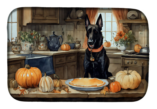 Buy this Belgian Malinois Fall Kitchen Pumpkins Dish Drying Mat