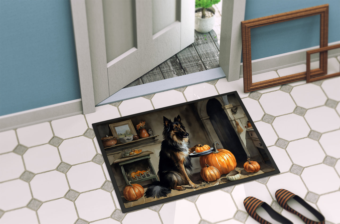 Belgian Tervuren Fall Kitchen Pumpkins Doormat