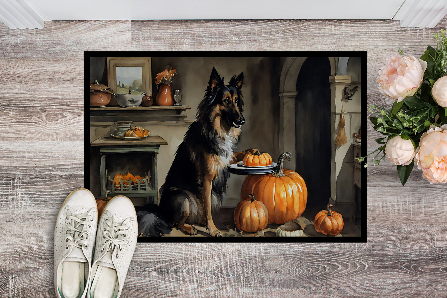 Belgian Tervuren Fall Kitchen Pumpkins Doormat