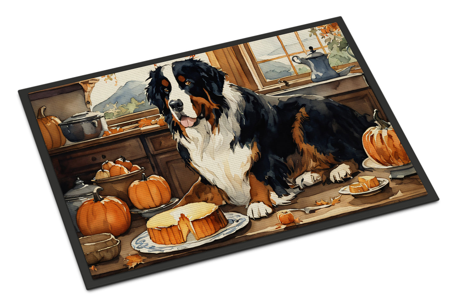 Buy this Bernese Mountain Dog Fall Kitchen Pumpkins Doormat