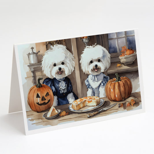 Buy this Bichon Frise Fall Kitchen Pumpkins Greeting Cards Pack of 8