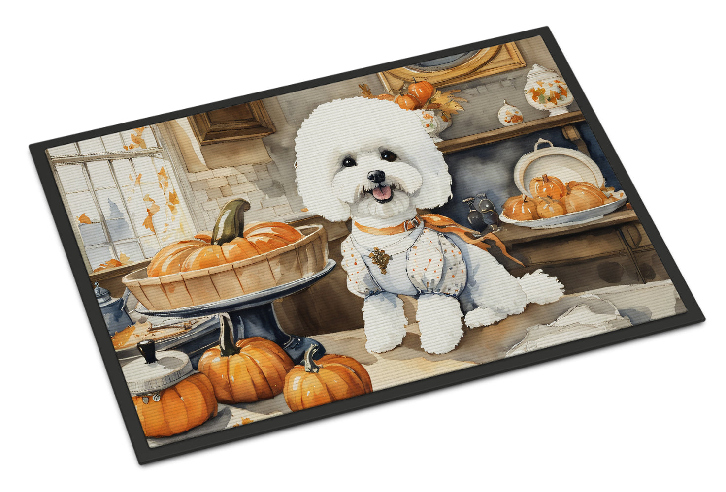 Buy this Bichon Frise Fall Kitchen Pumpkins Doormat