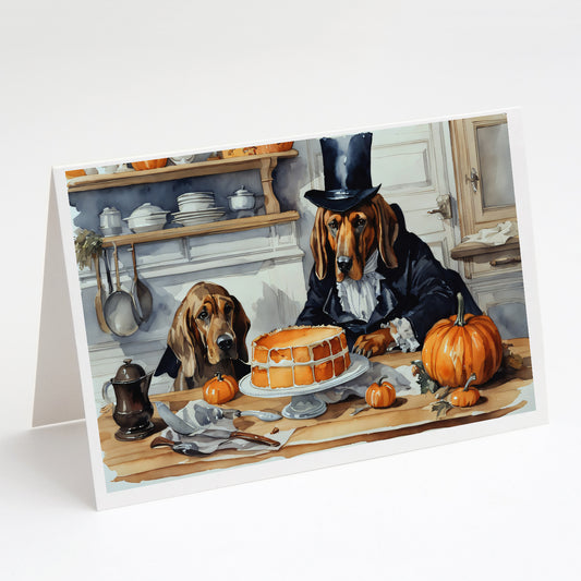 Buy this Bloodhound Fall Kitchen Pumpkins Greeting Cards Pack of 8