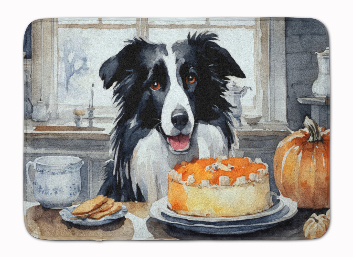 Buy this Border Collie Fall Kitchen Pumpkins Memory Foam Kitchen Mat