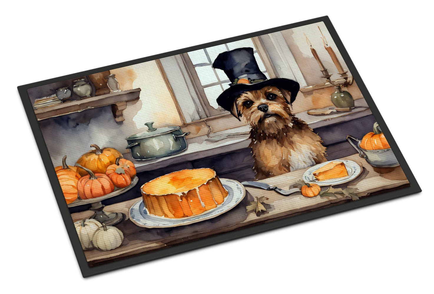 Buy this Border Terrier Fall Kitchen Pumpkins Doormat