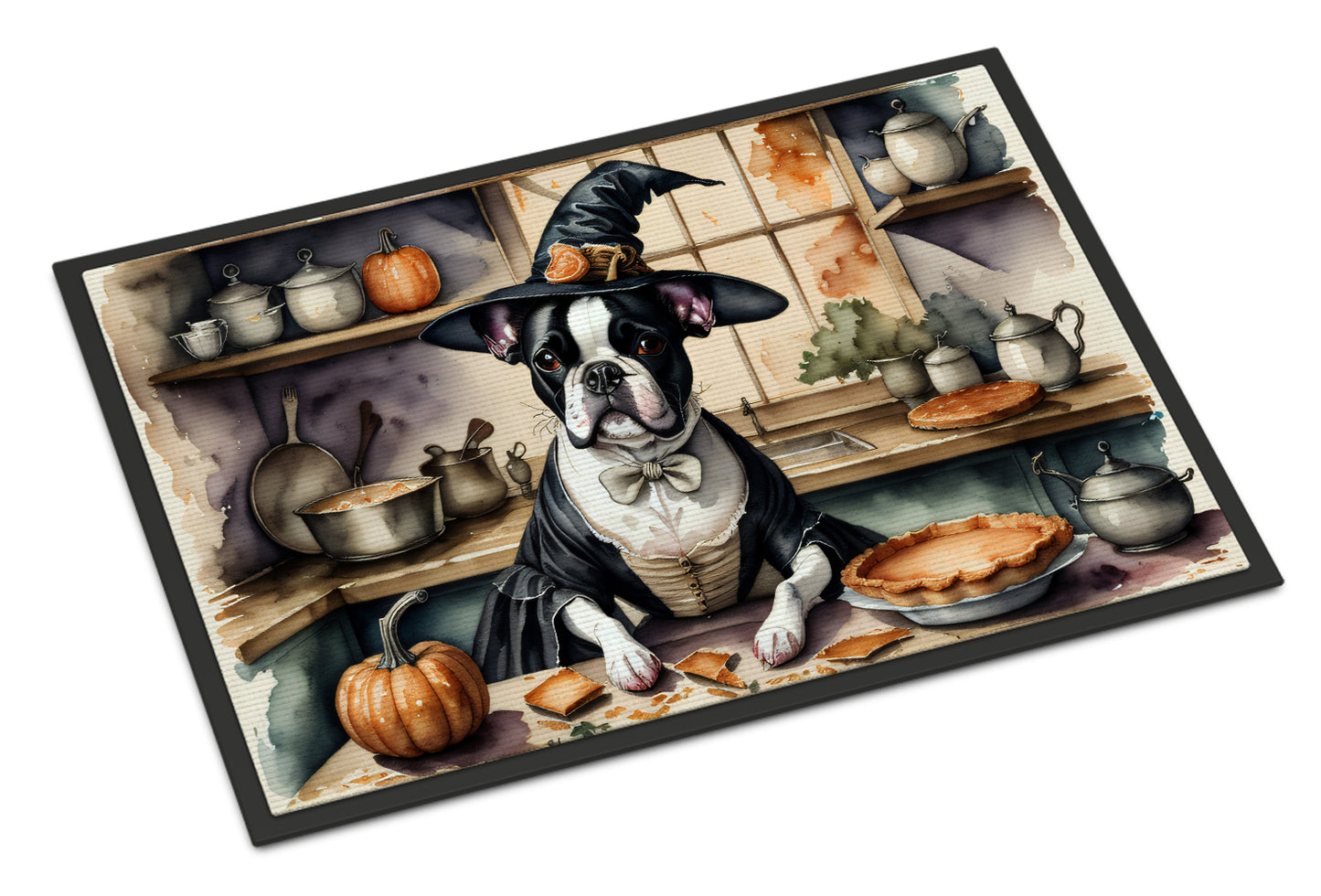 Buy this Boston Terrier Fall Kitchen Pumpkins Doormat