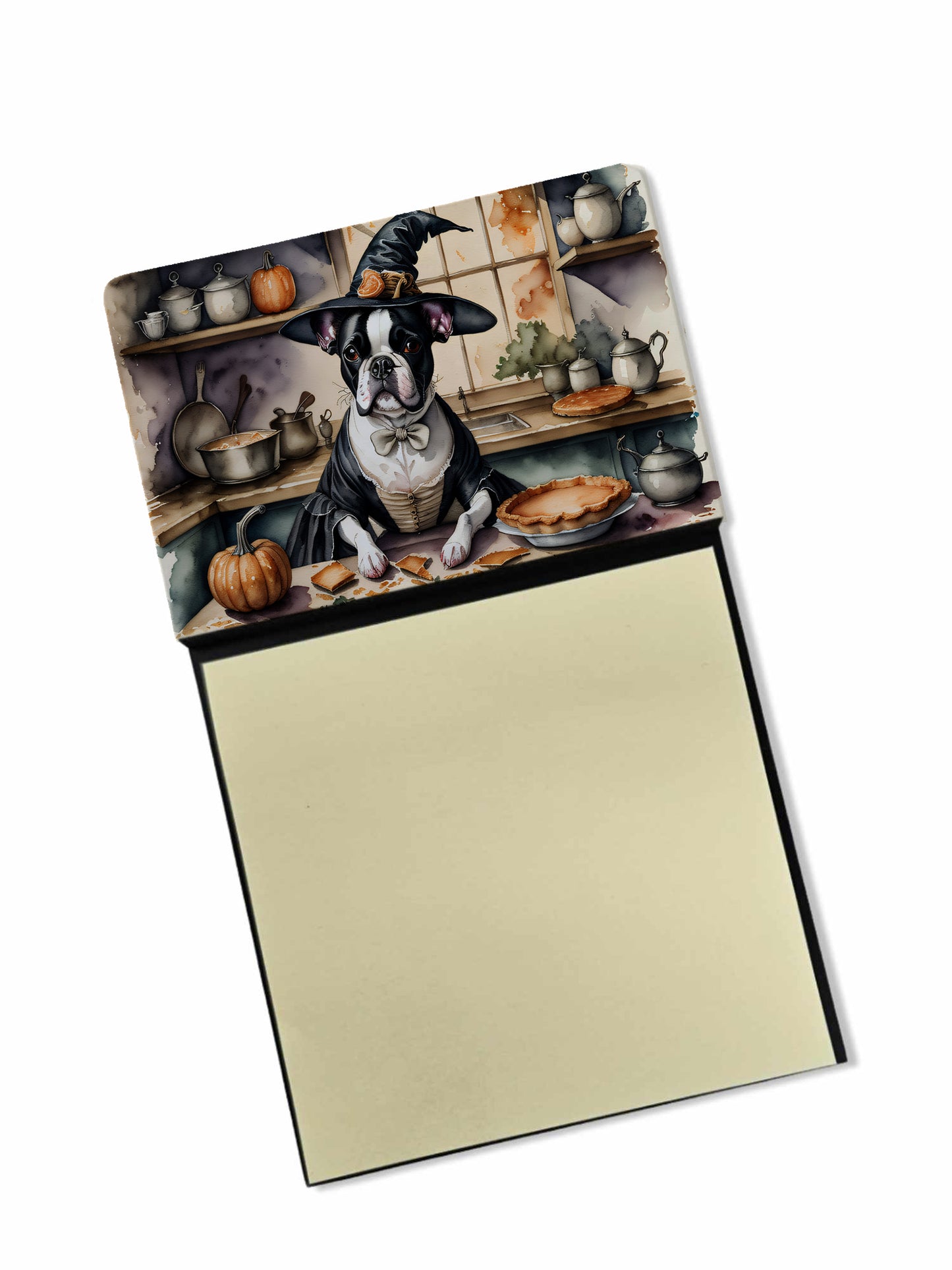 Buy this Boston Terrier Fall Kitchen Pumpkins Sticky Note Holder