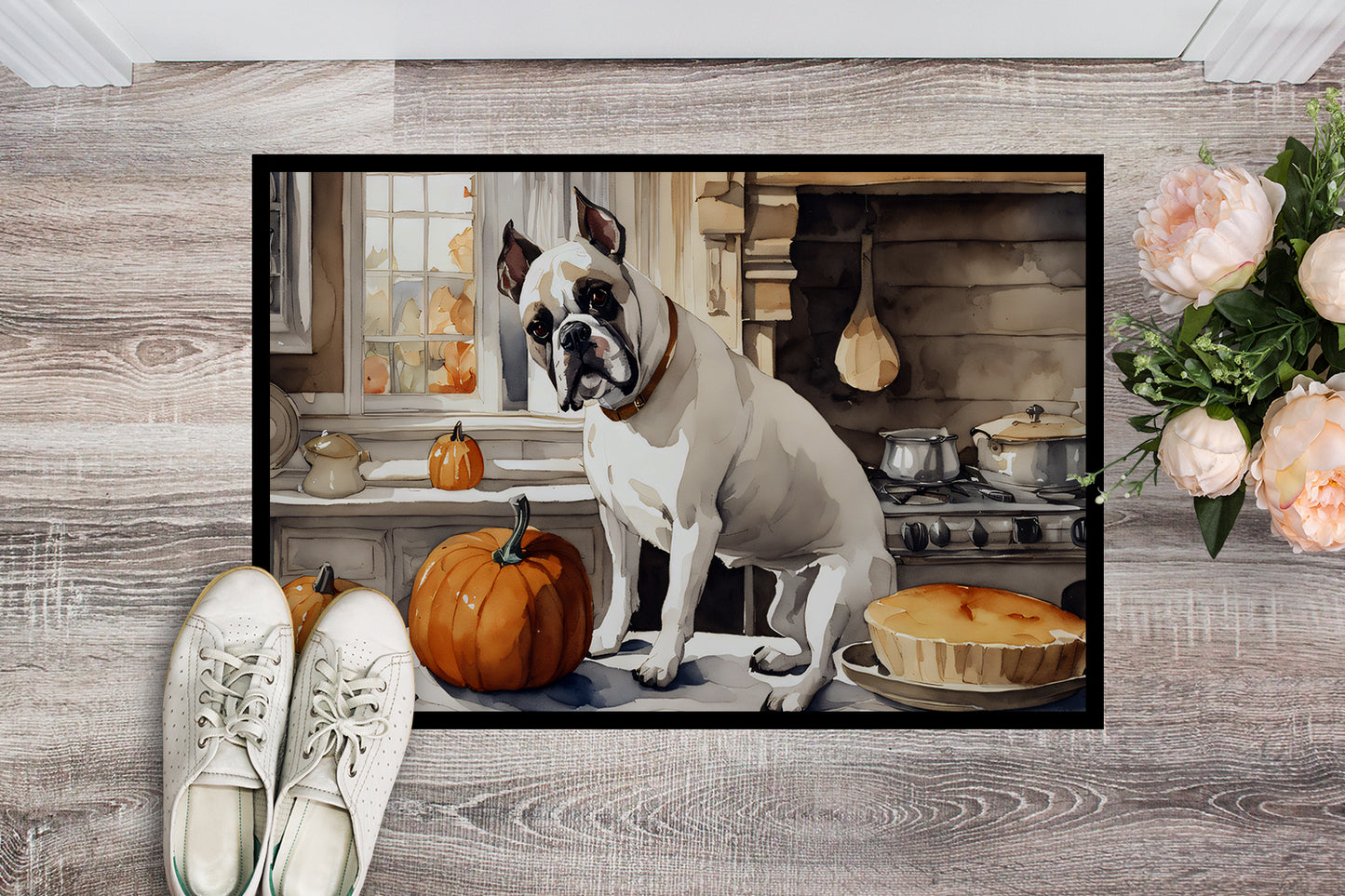 Boxer Fall Kitchen Pumpkins Doormat