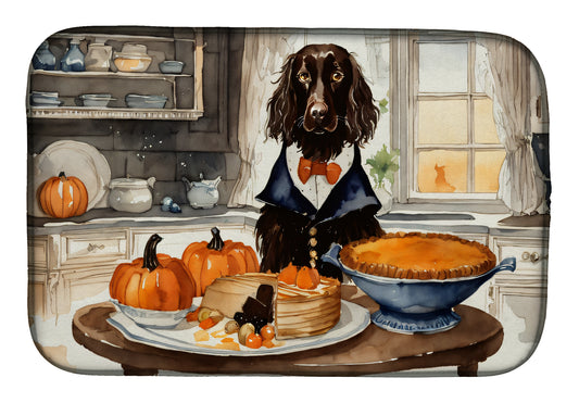 Buy this Boykin Spaniel Fall Kitchen Pumpkins Dish Drying Mat